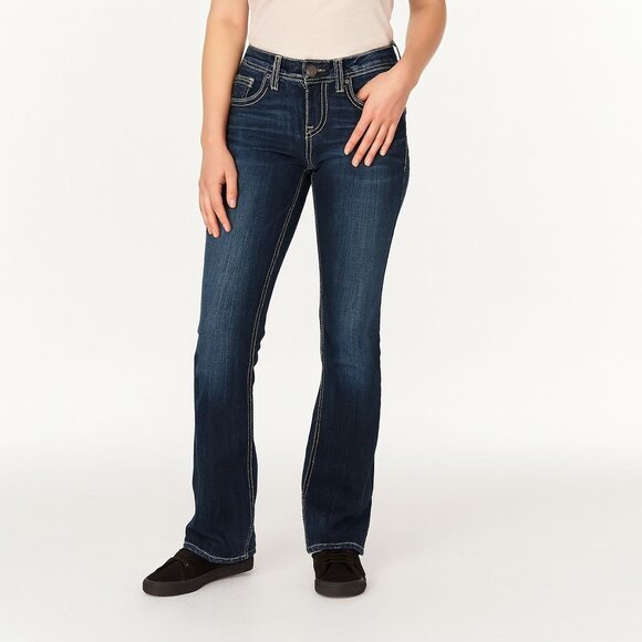 Silver Womens Jeans Natsuki Boot Stretch Denim Mid Rise Curvy Fit Size W26 L33 - Picture 1 of 12